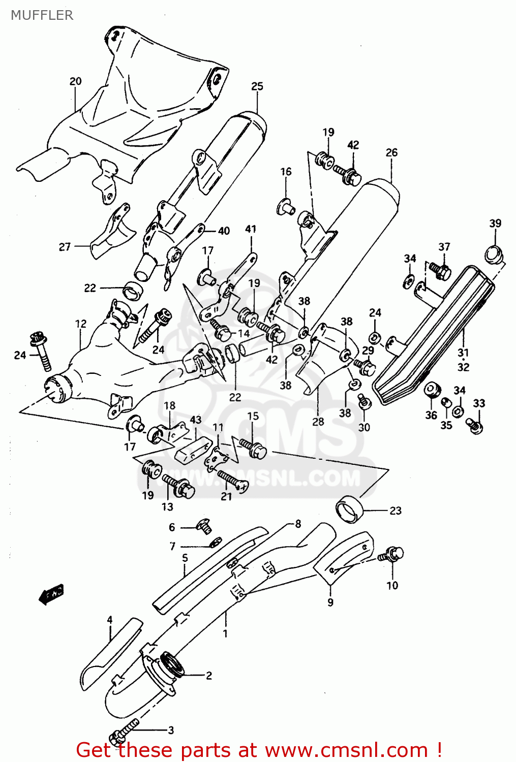 MUFFLER DR800SU 1997 (V) GERMANY (E22)