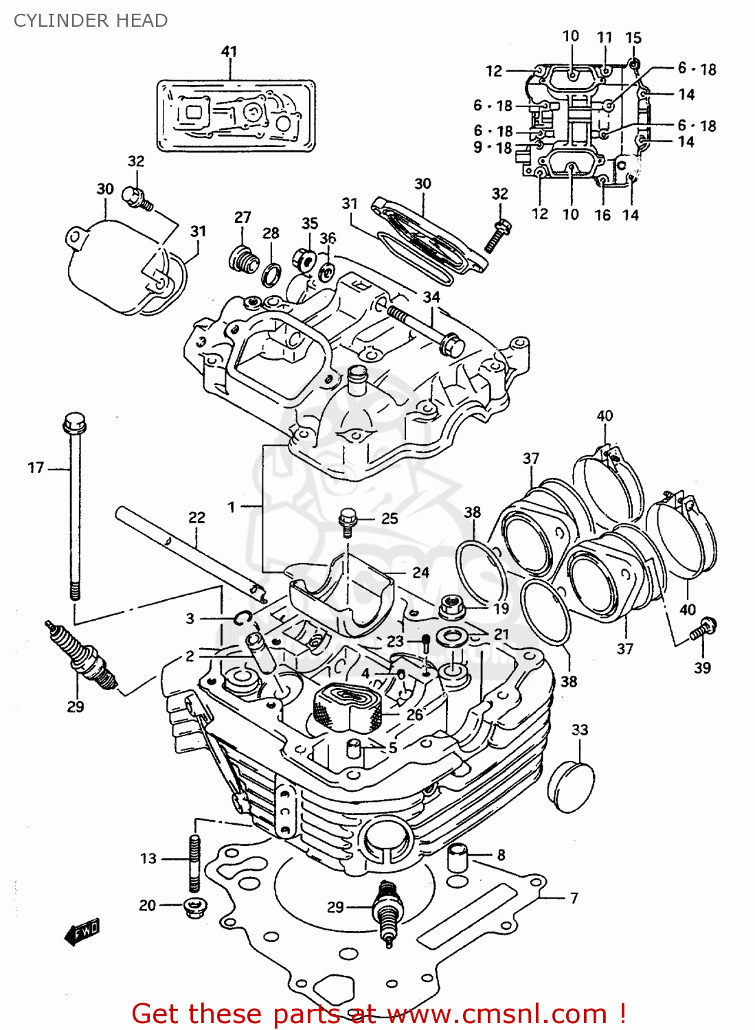 CYLINDER HEAD DR800SU 1997 (V) GERMANY (E22)