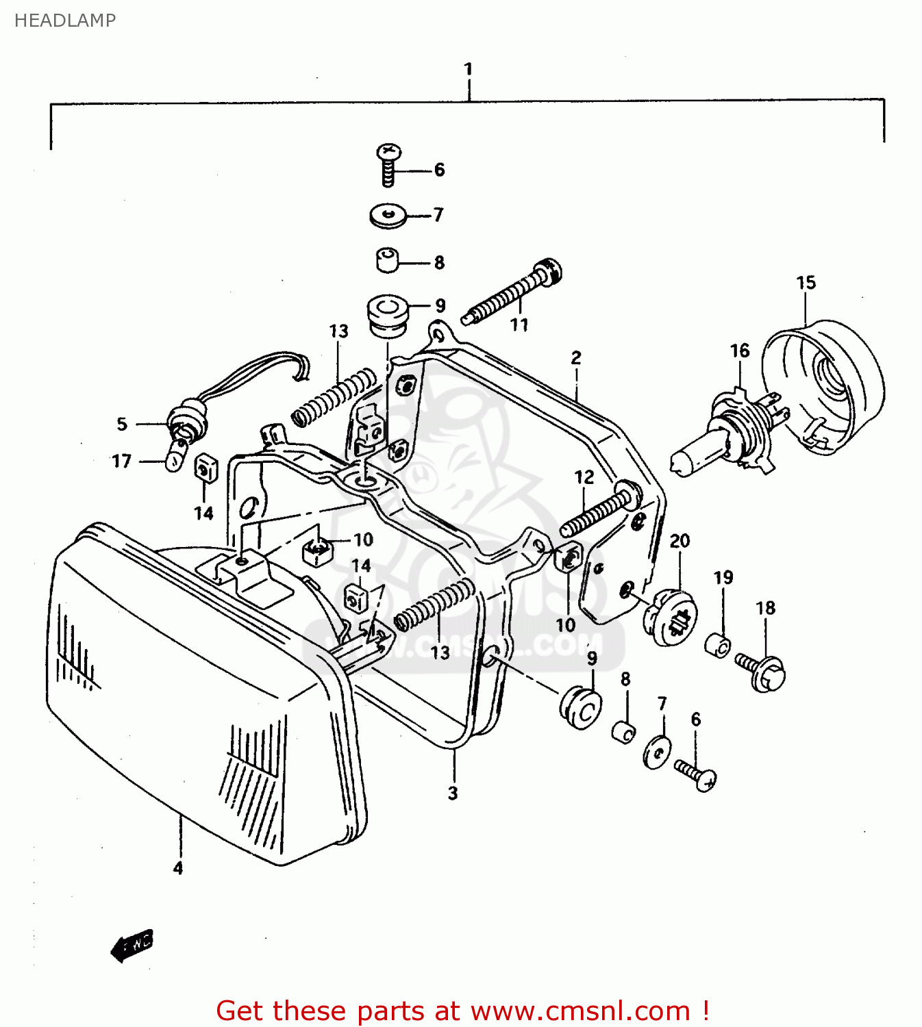 HEADLAMP DR800SU 1997 (V) GERMANY (E22)