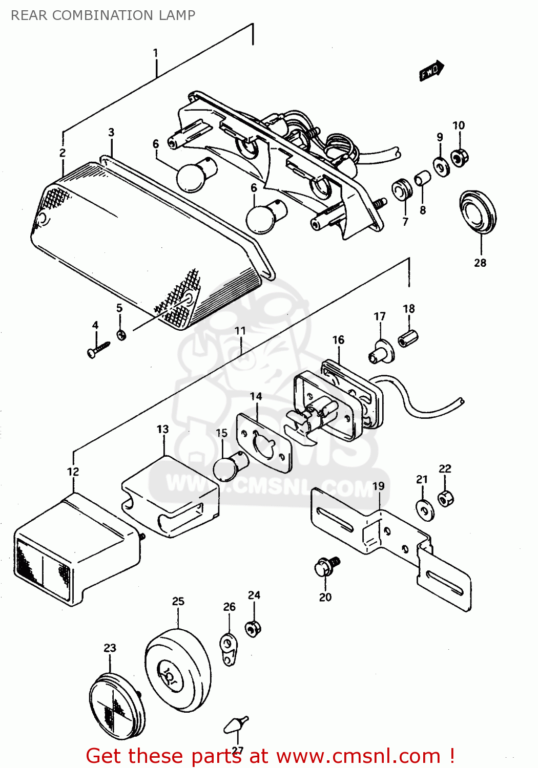REAR COMBINATION LAMP DR800SU 1997 (V) GERMANY (E22)