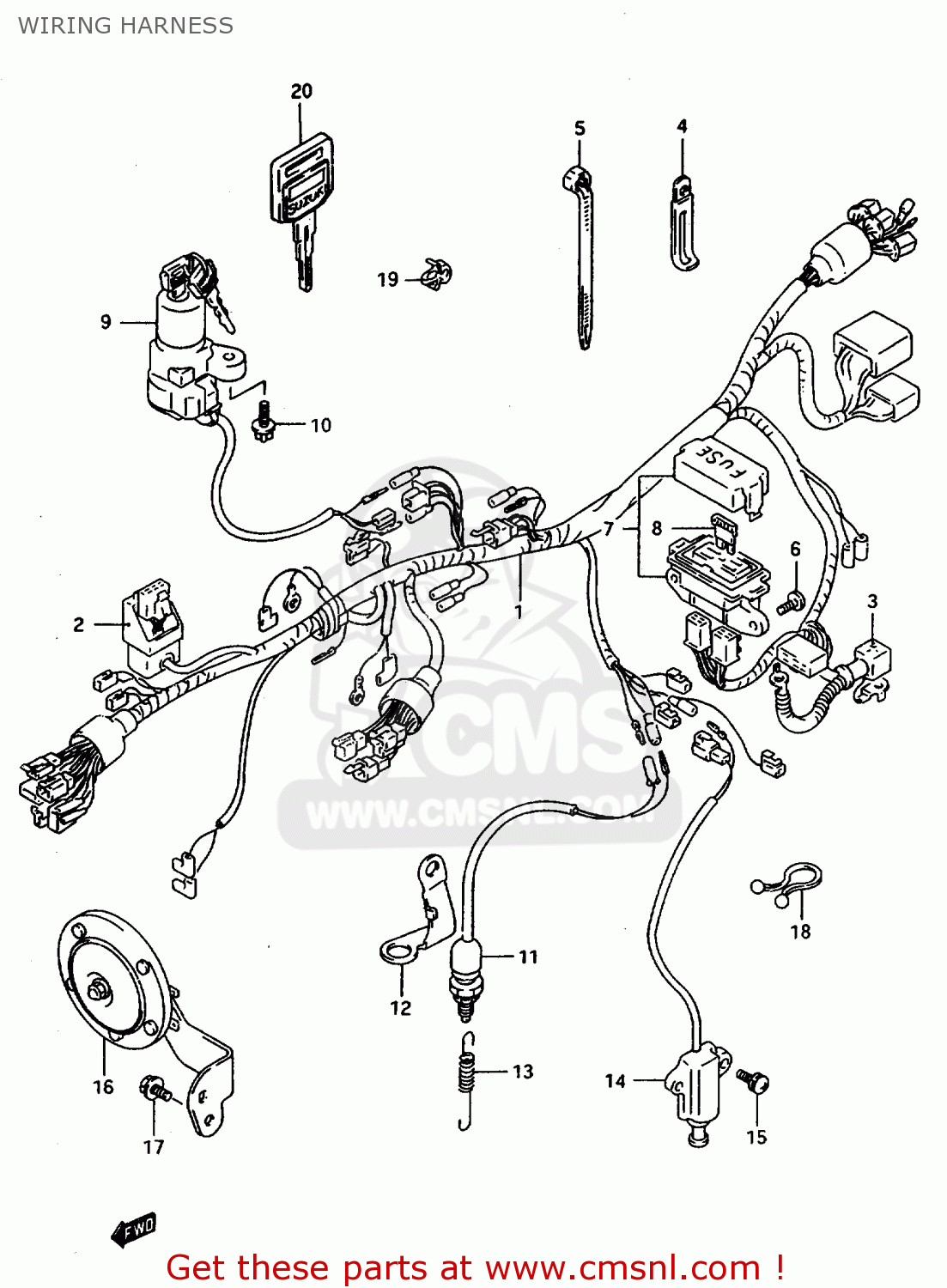 WIRING HARNESS DR800SU 1997 (V) GERMANY (E22)