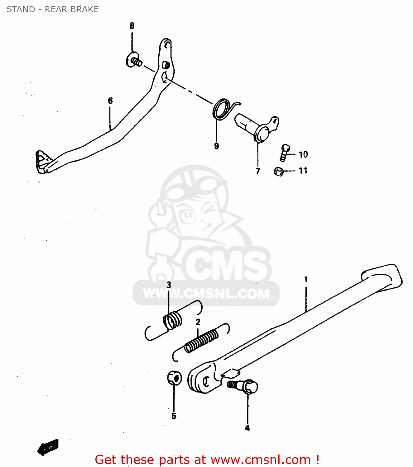 STAND - REAR BRAKE DR800SU 1997 (V) GERMANY (E22)