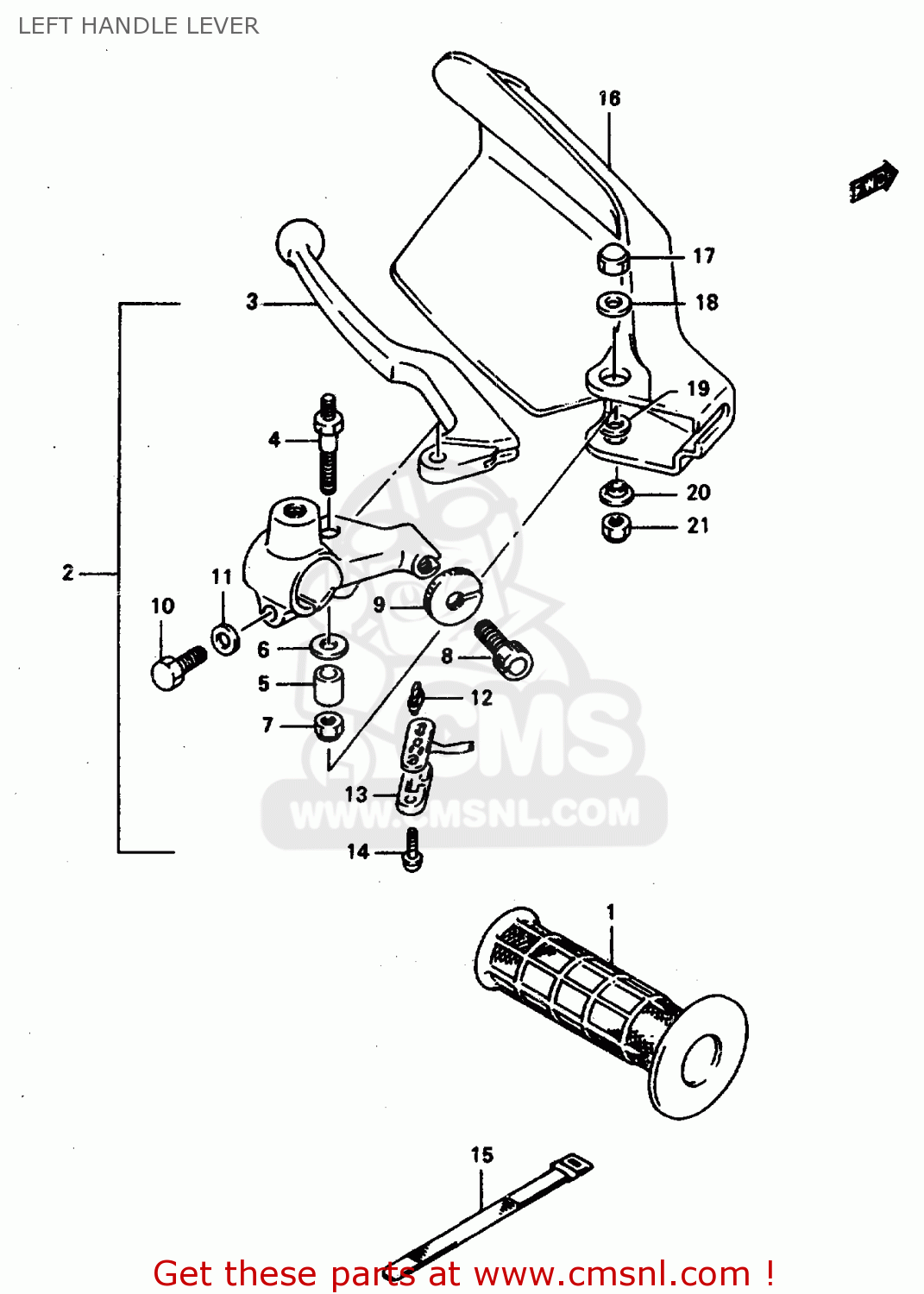 LEFT HANDLE LEVER DR800SU 1997 (V) GERMANY (E22)