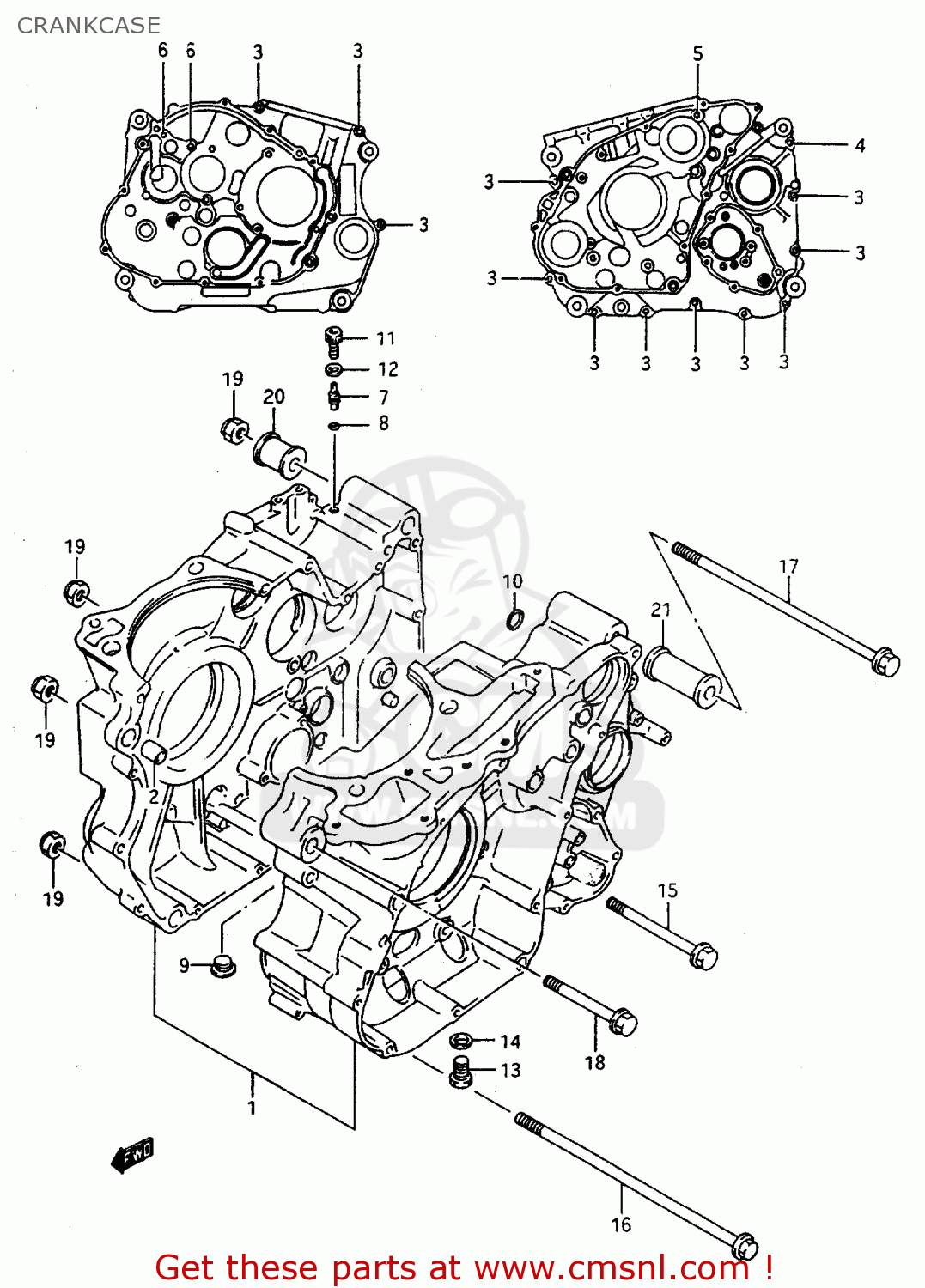 CRANKCASE DR800SU 1997 (V) GERMANY (E22)