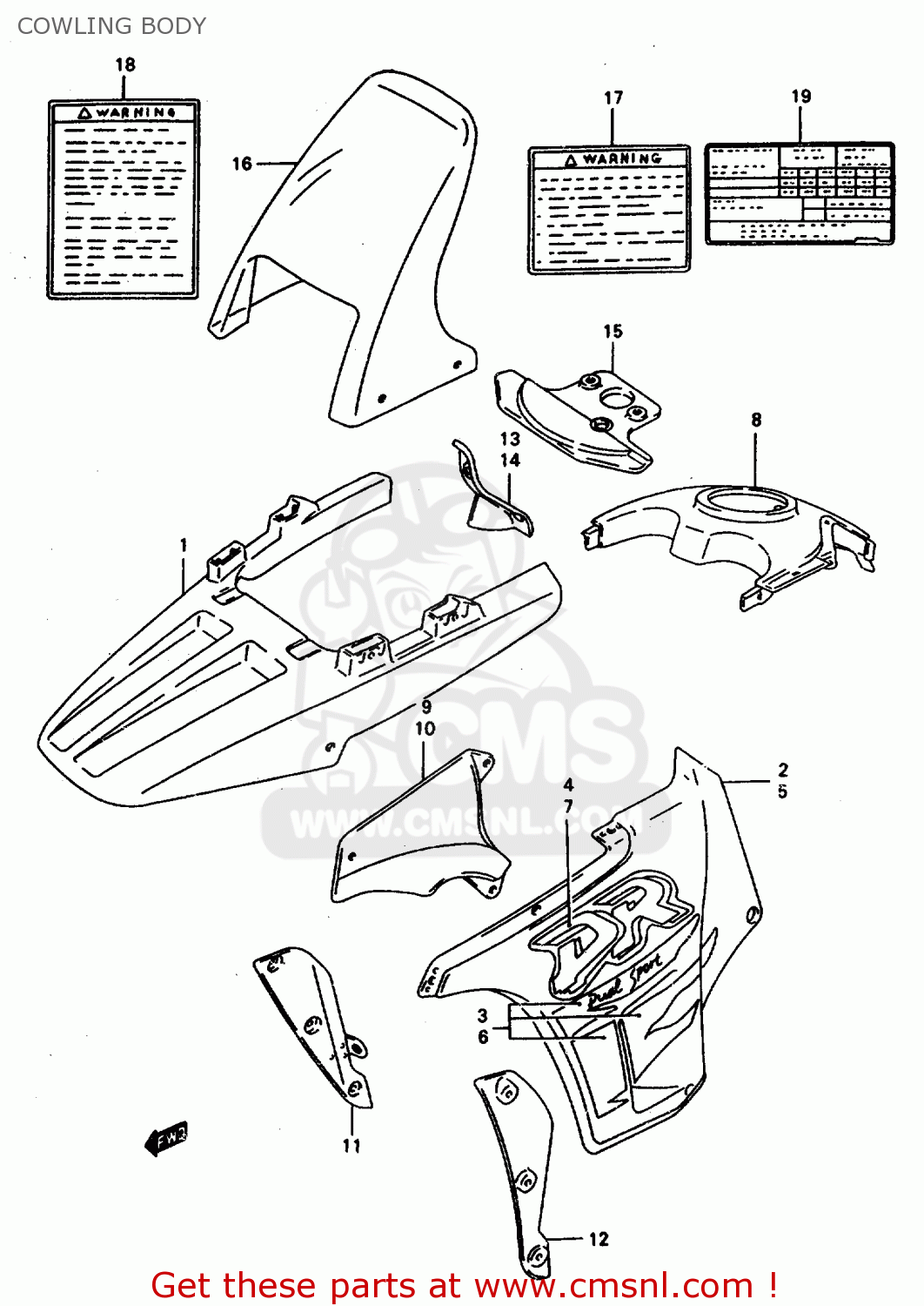 COWLING BODY DR800SU 1997 (V) GERMANY (E22)