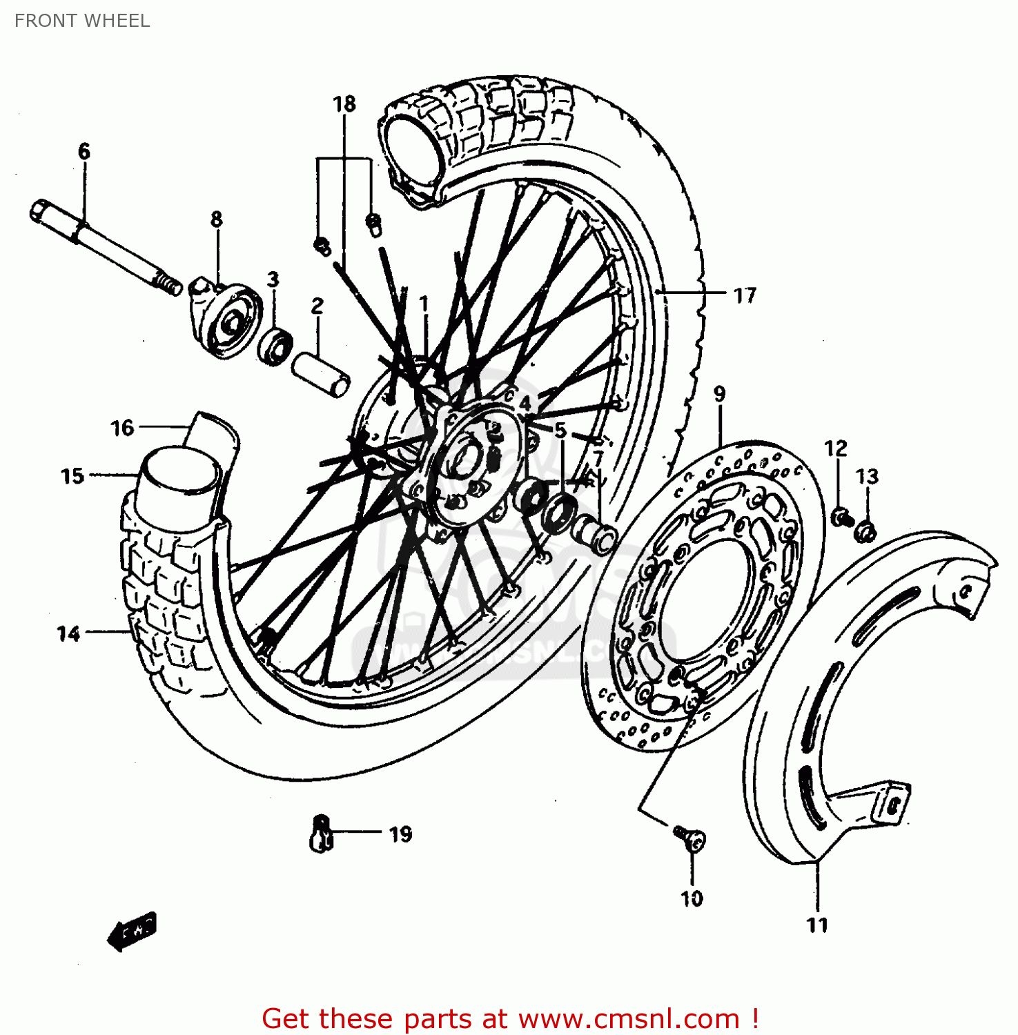 FRONT WHEEL DR800SU 1997 (V) GERMANY (E22)