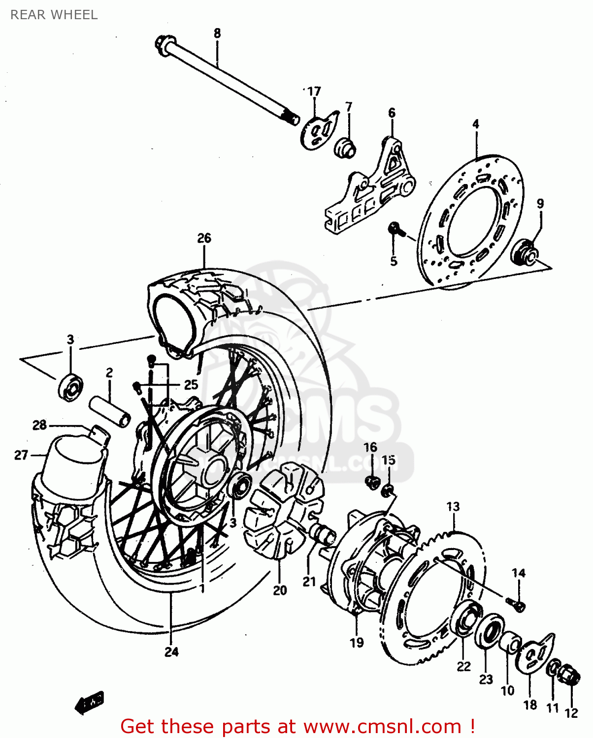 REAR WHEEL DR800SU 1997 (V) GERMANY (E22)