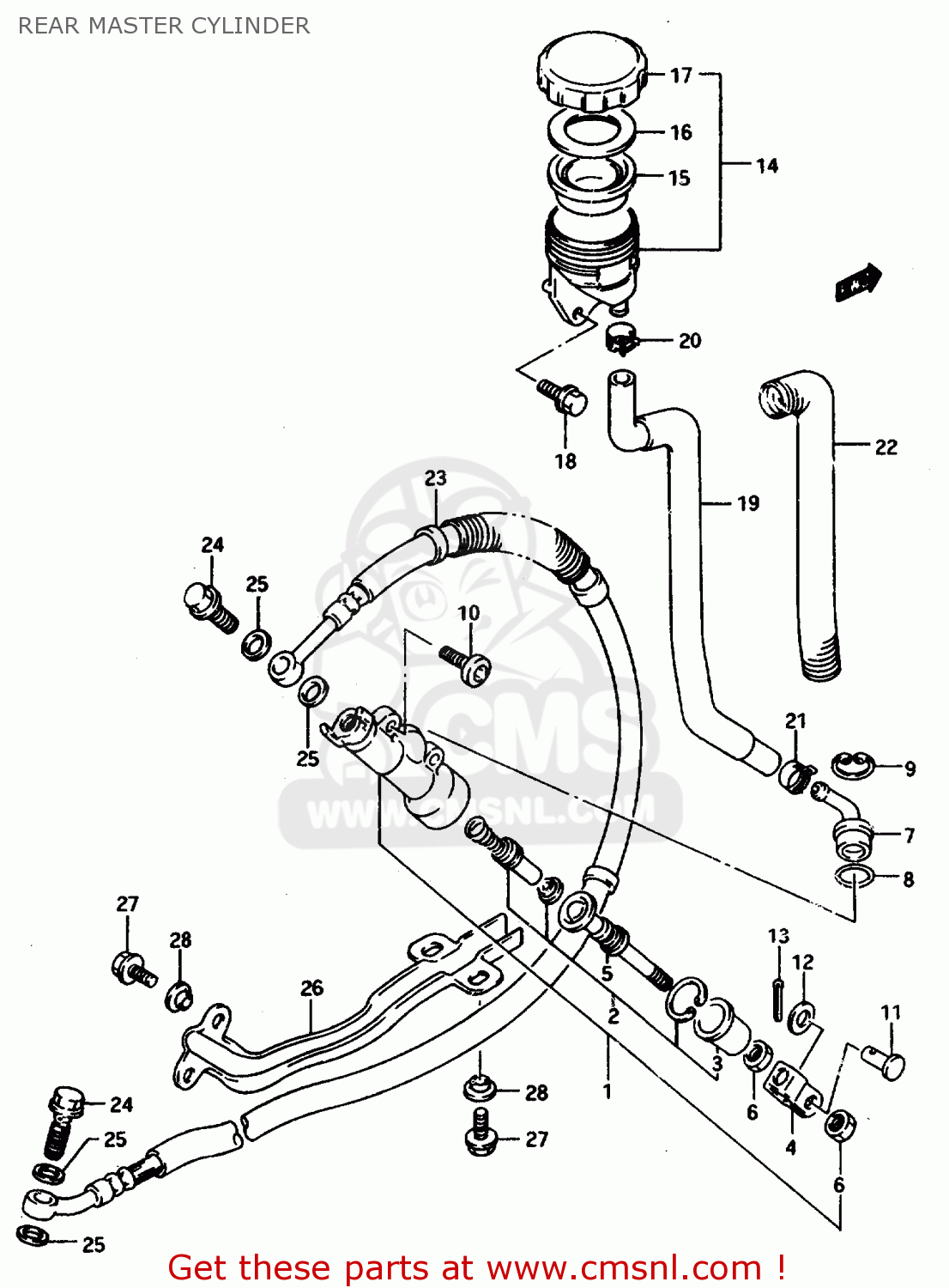 REAR MASTER CYLINDER DR800SU 1997 (V) GERMANY (E22)