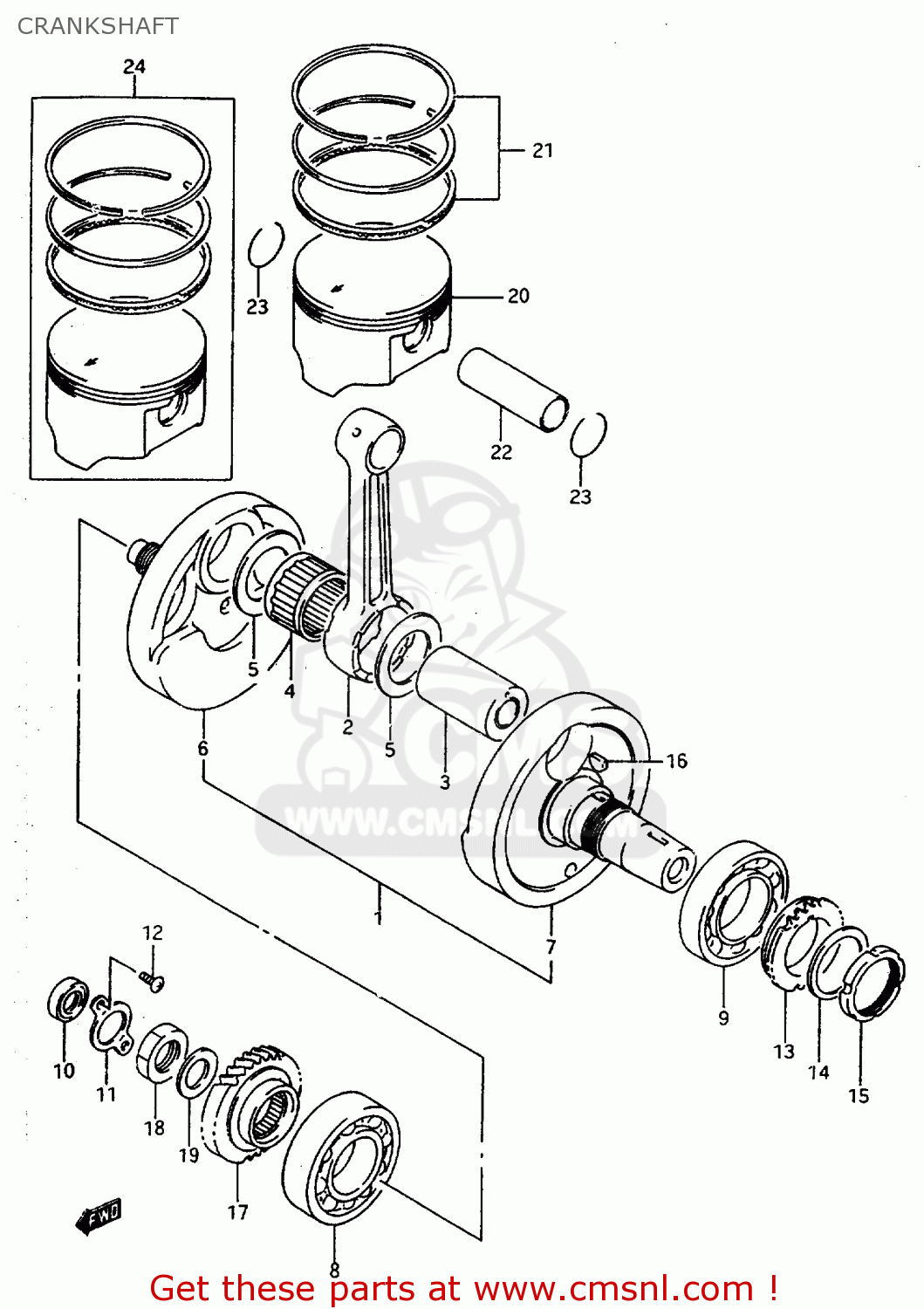 CRANKSHAFT DR800SU 1997 (V) GERMANY (E22)