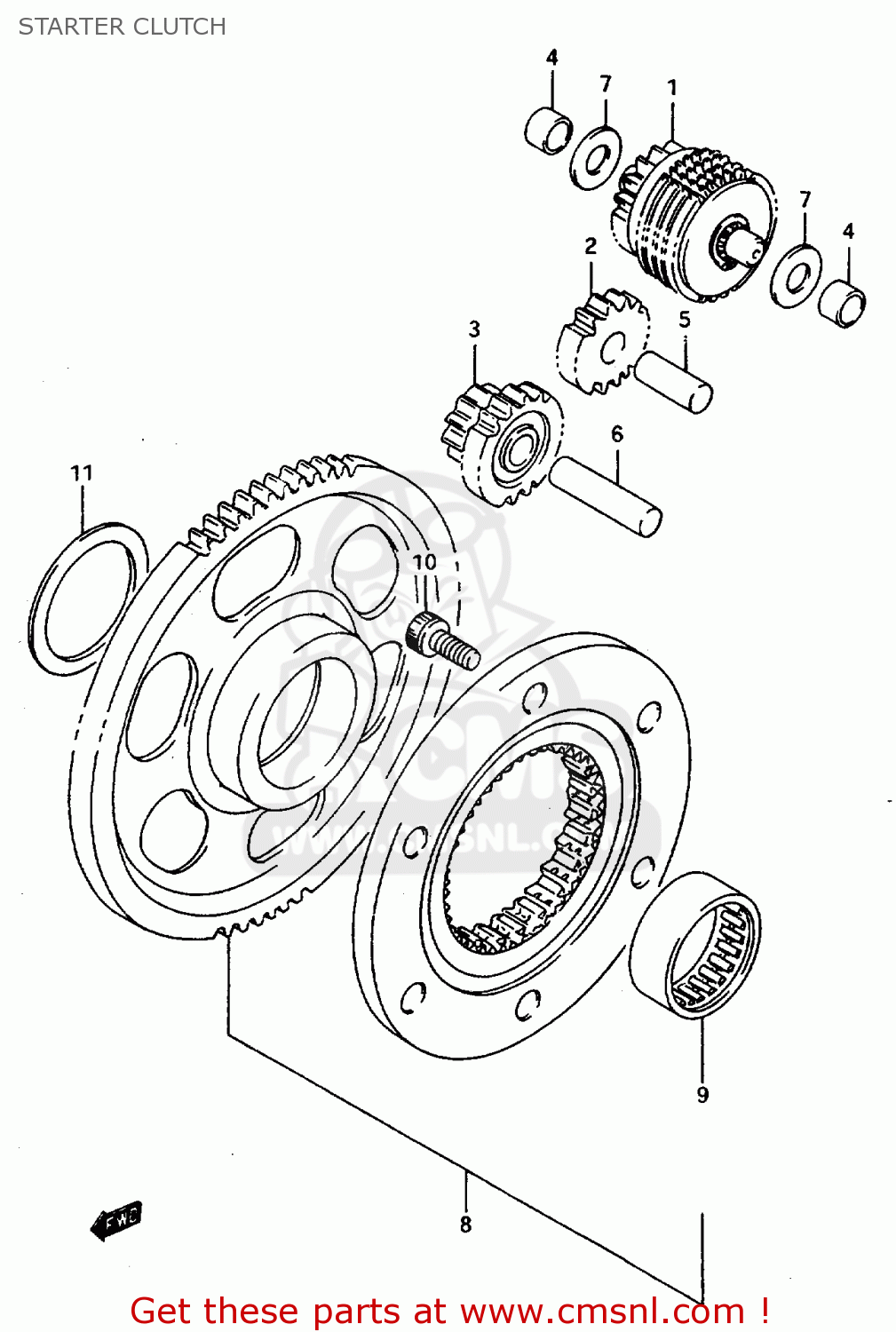 STARTER CLUTCH DR800SU 1997 (V) GERMANY (E22)