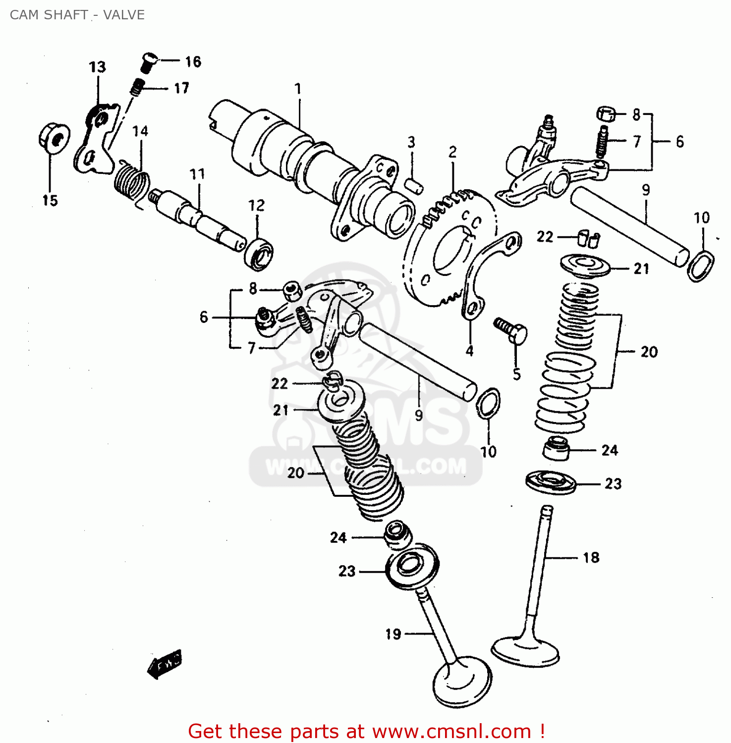 CAM SHAFT - VALVE DR800SU 1997 (V) GERMANY (E22)