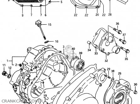 CRANKCASE COVER - DR800SU 1997 (V) GERMANY (E22)
