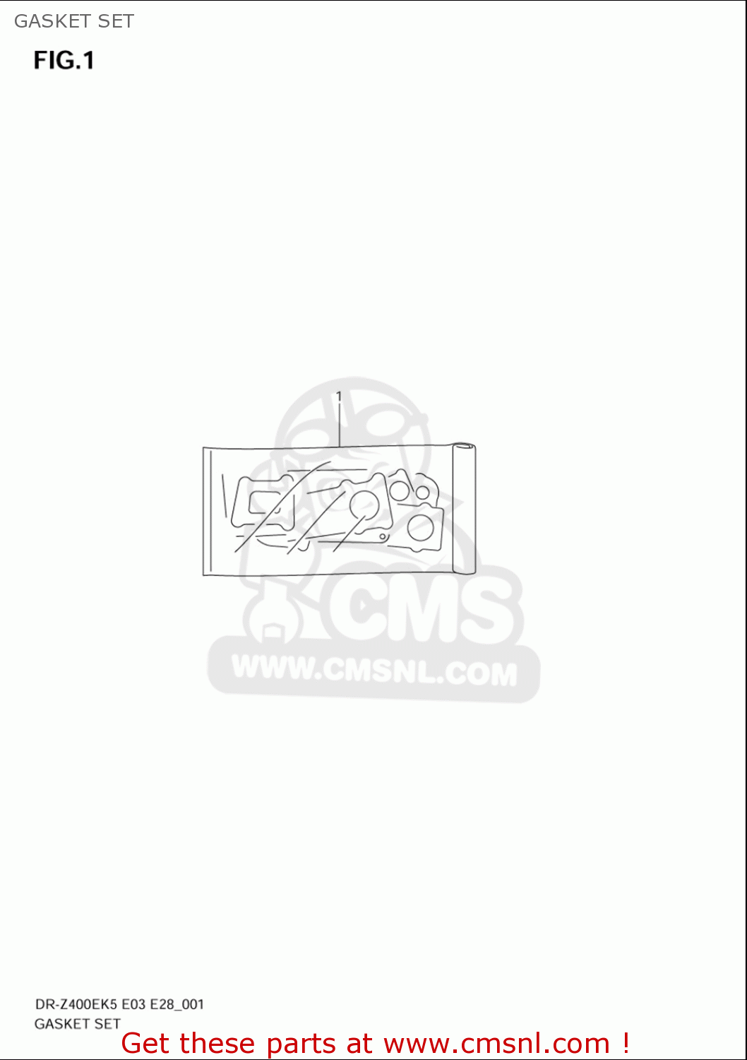 GASKET SET DRZ400E 2005 2006 (K5) (K6) USA (E03)