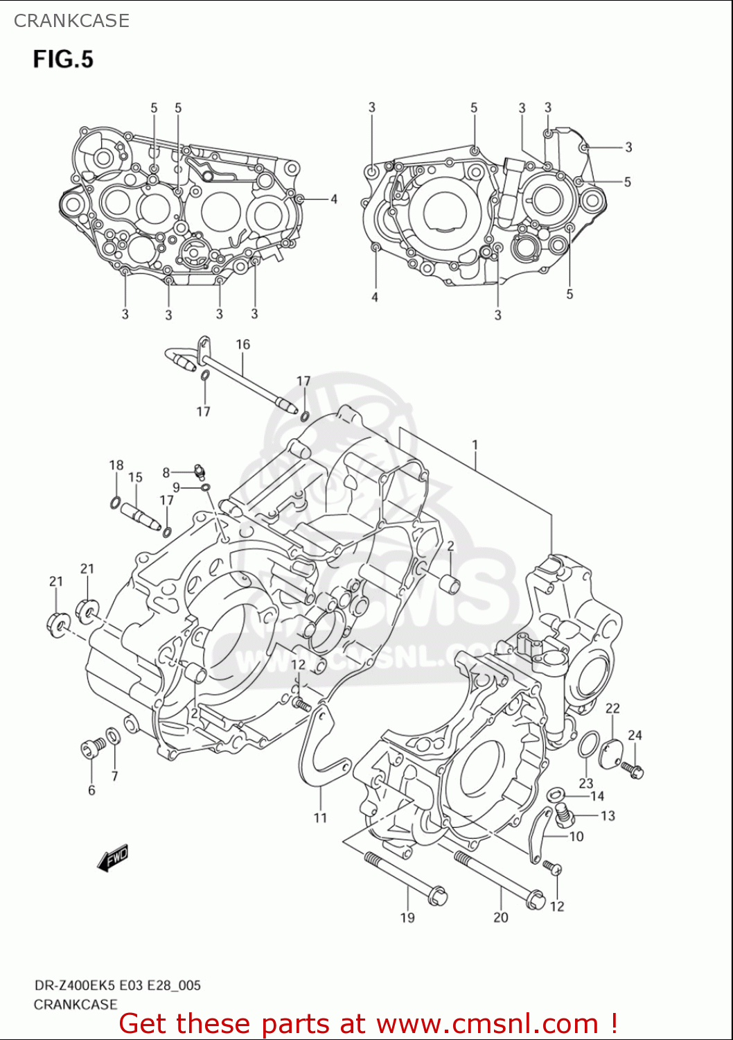 CRANKCASE DRZ400E 2005 2006 (K5) (K6) USA (E03)