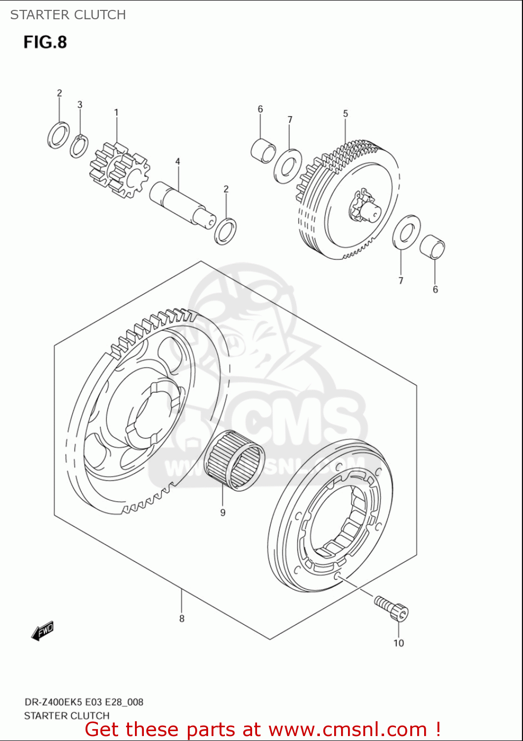 STARTER CLUTCH DRZ400E 2005 2006 (K5) (K6) USA (E03)