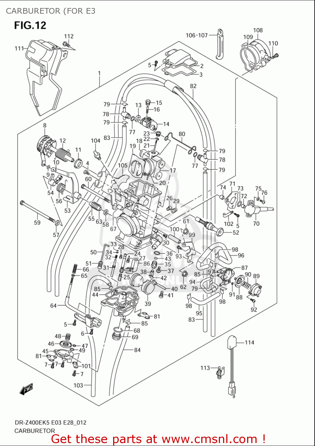 CARBURETOR (FOR E3 DRZ400E 2005 2006 (K5) (K6) USA (E03)