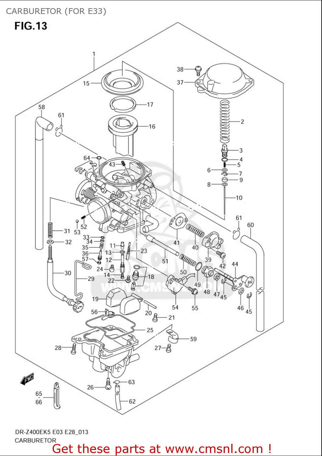 CARBURETOR (FOR E33) DRZ400E 2005 2006 (K5) (K6) USA (E03)