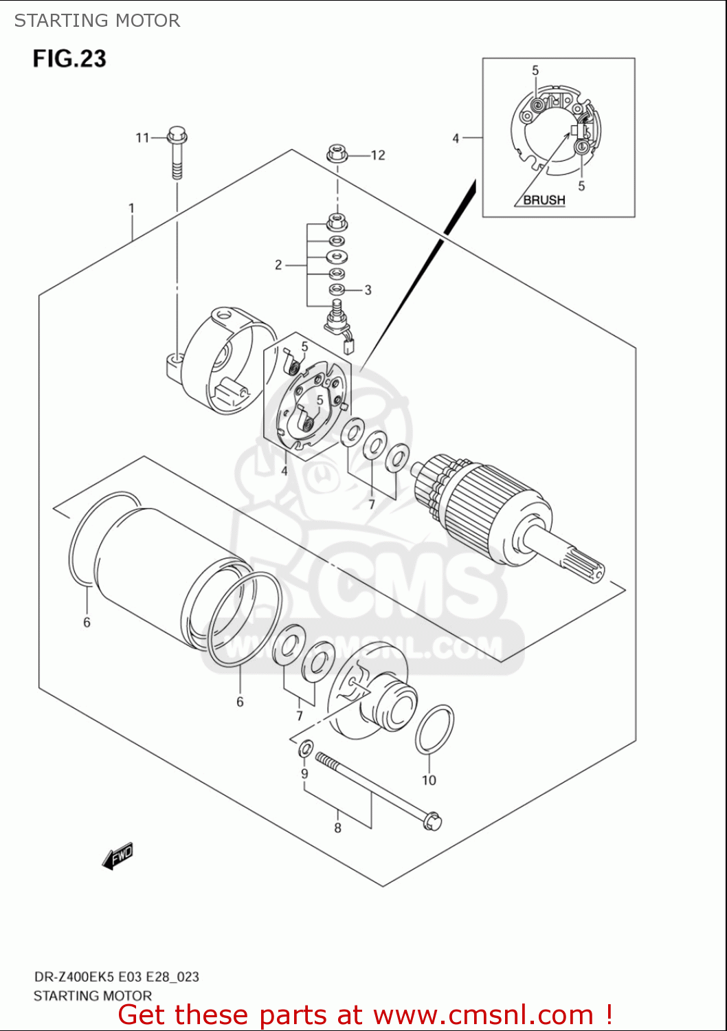 STARTING MOTOR DRZ400E 2005 2006 (K5) (K6) USA (E03)