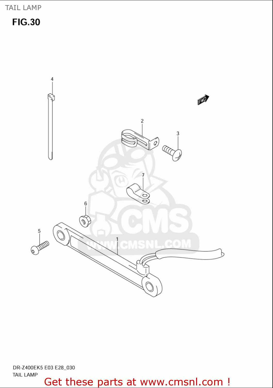TAIL LAMP DRZ400E 2005 2006 (K5) (K6) USA (E03)
