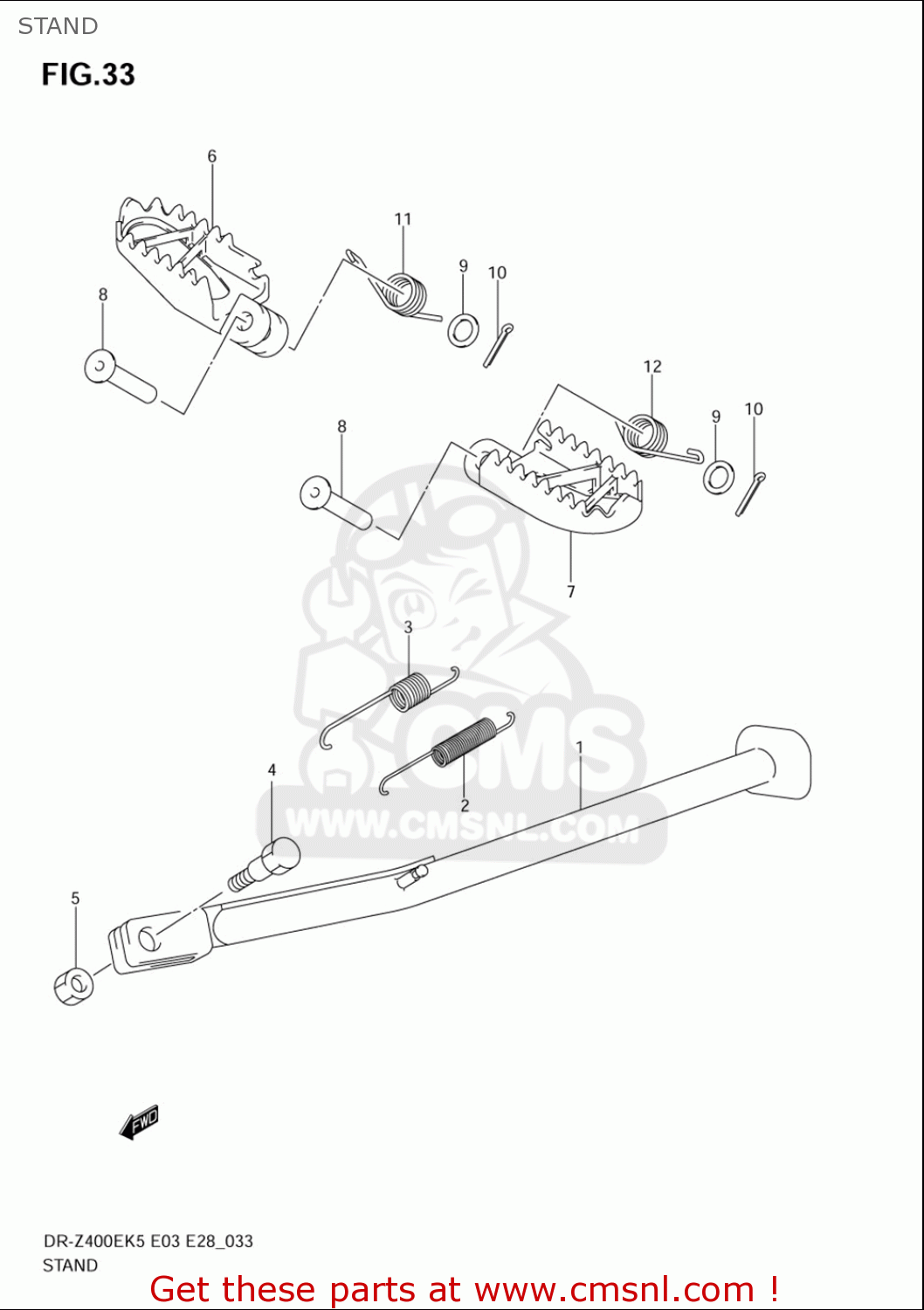 STAND DRZ400E 2005 2006 (K5) (K6) USA (E03)