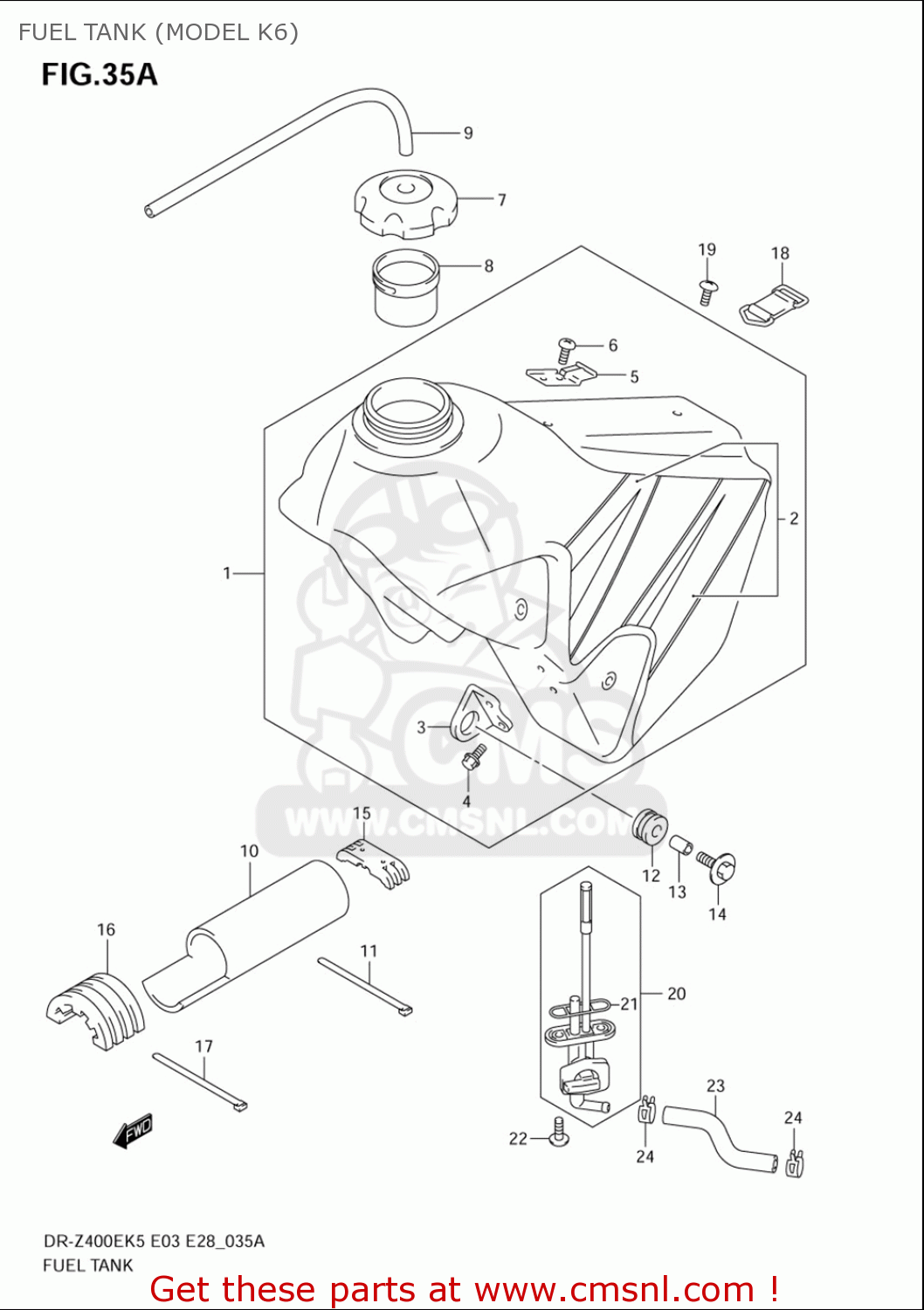 FUEL TANK (MODEL K6) DRZ400E 2005 2006 (K5) (K6) USA (E03)