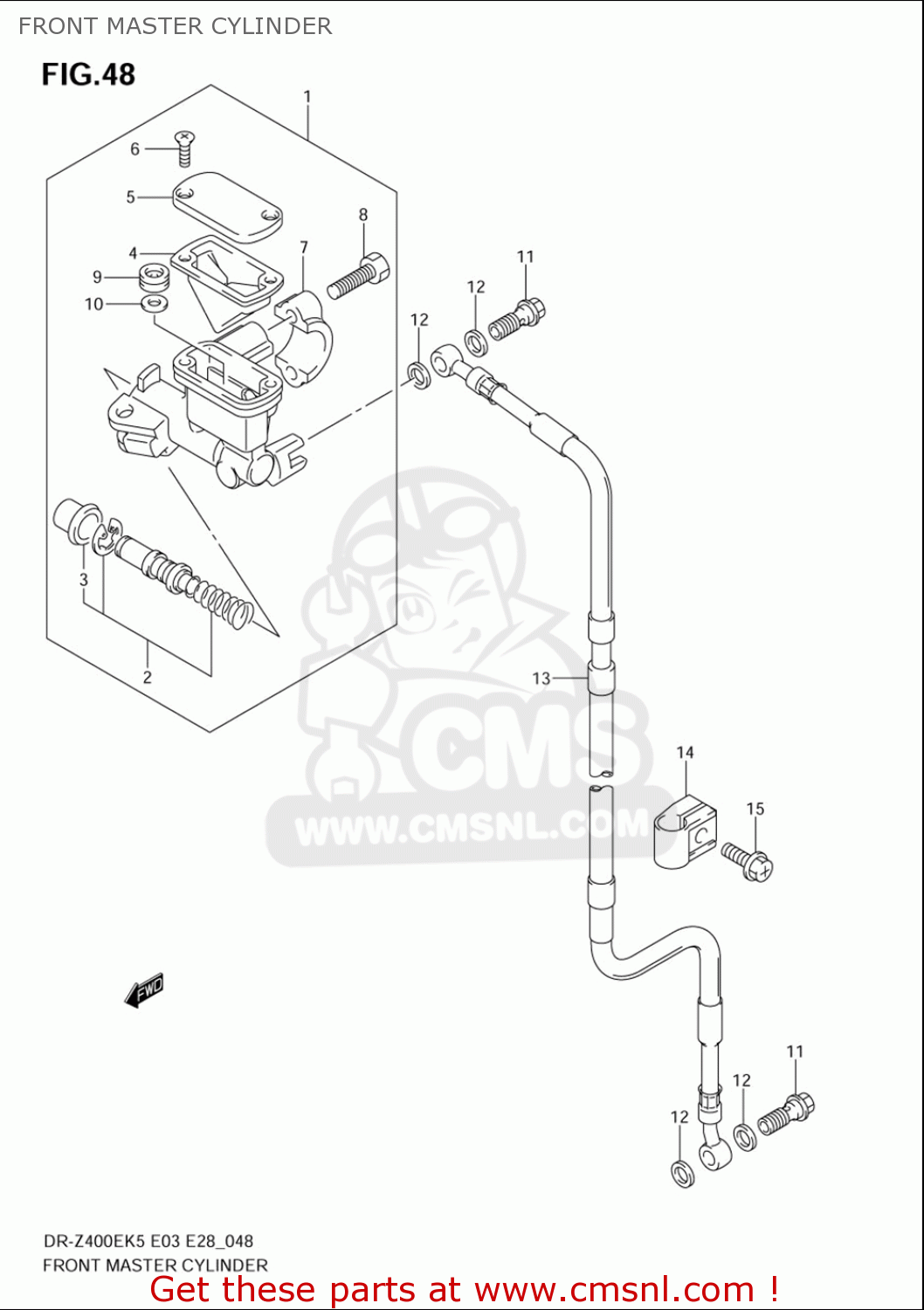 FRONT MASTER CYLINDER DRZ400E 2005 2006 (K5) (K6) USA (E03)
