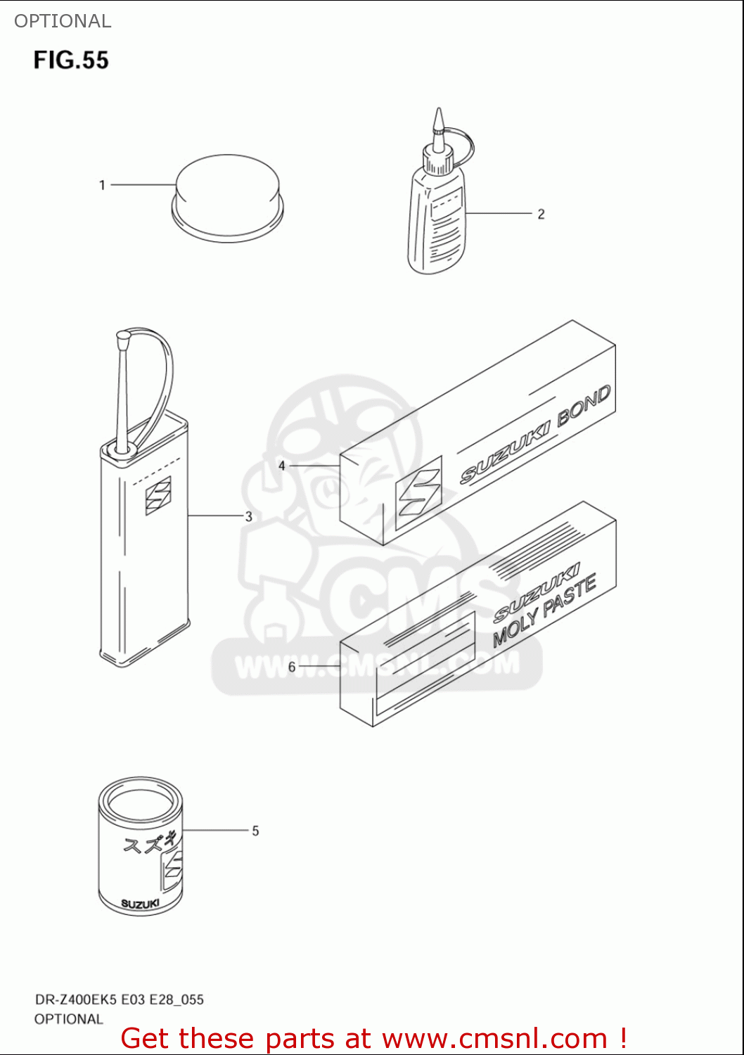 OPTIONAL DRZ400E 2005 2006 (K5) (K6) USA (E03)