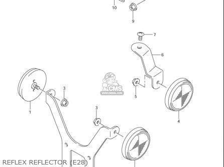 REFLEX REFLECTOR (E28) - DRZ400E 2005 2006 (K5) (K6) USA (E03)