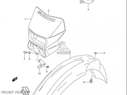 FRONT FENDER - DRZ400E 2005 2006 (K5) (K6) USA (E03)