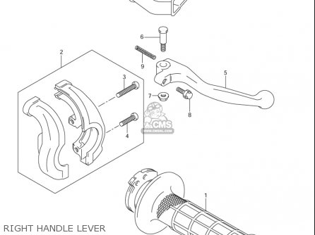 RIGHT HANDLE LEVER - DRZ400E 2005 2006 (K5) (K6) USA (E03)