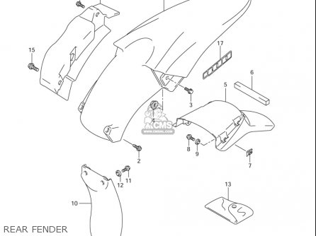 REAR FENDER - DRZ400E 2005 2006 (K5) (K6) USA (E03)
