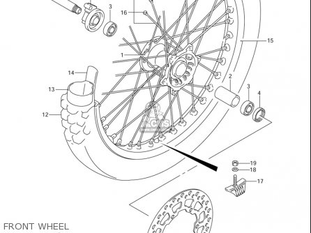 FRONT WHEEL - DRZ400E 2005 2006 (K5) (K6) USA (E03)