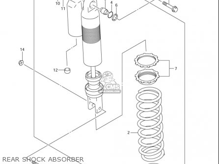 REAR SHOCK ABSORBER - DRZ400E 2005 2006 (K5) (K6) USA (E03)