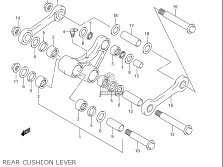 REAR CUSHION LEVER - DRZ400E 2005 2006 (K5) (K6) USA (E03)