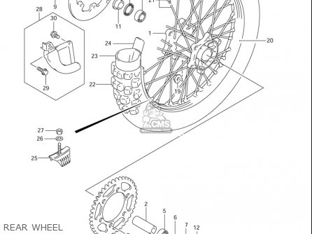 REAR WHEEL - DRZ400E 2005 2006 (K5) (K6) USA (E03)