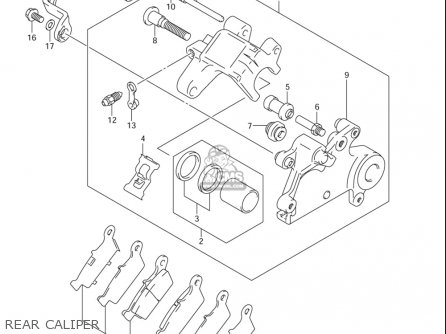 REAR CALIPER - DRZ400E 2005 2006 (K5) (K6) USA (E03)