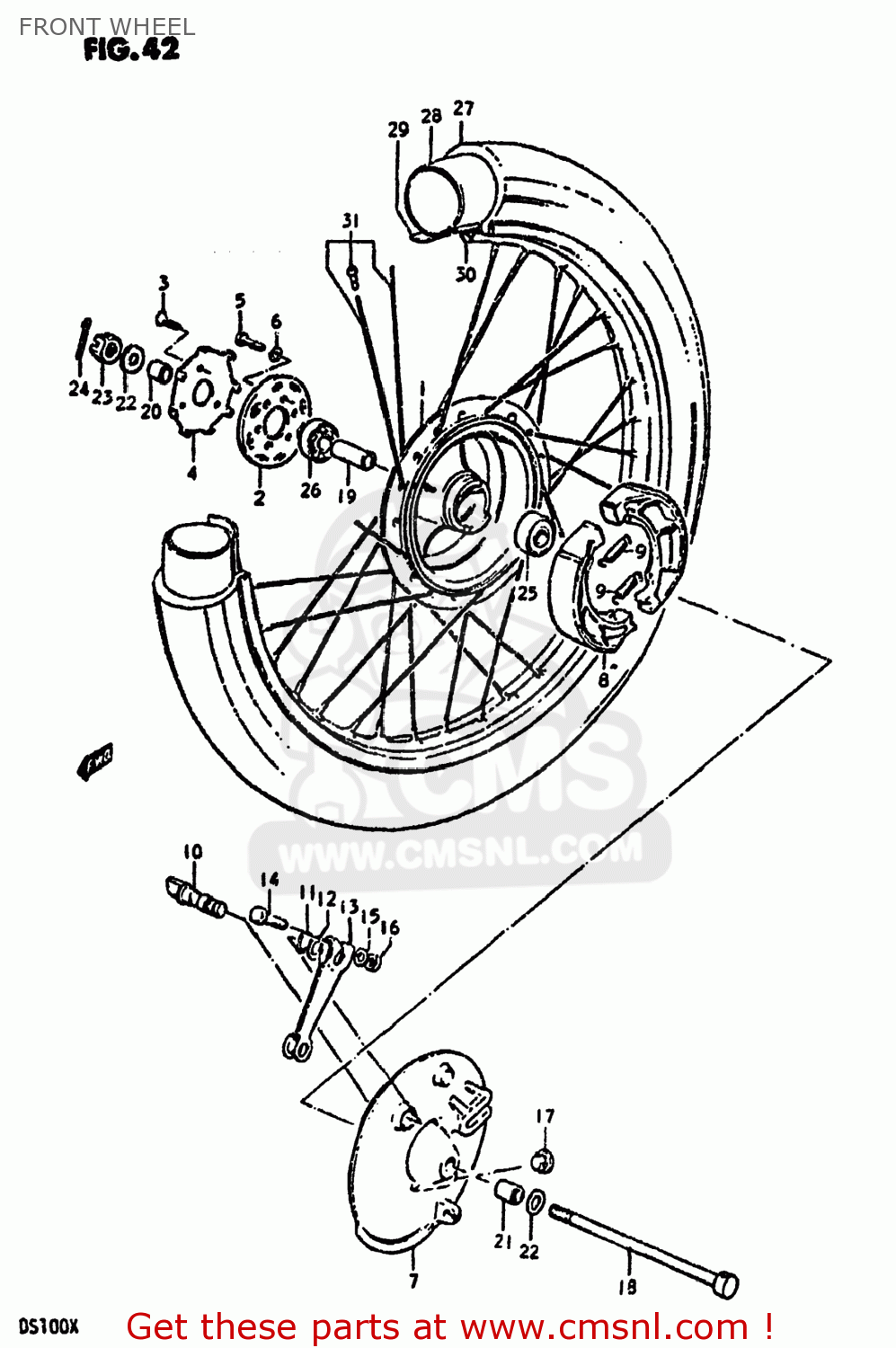 FRONT WHEEL DS100 1978 (C) USA (E03)