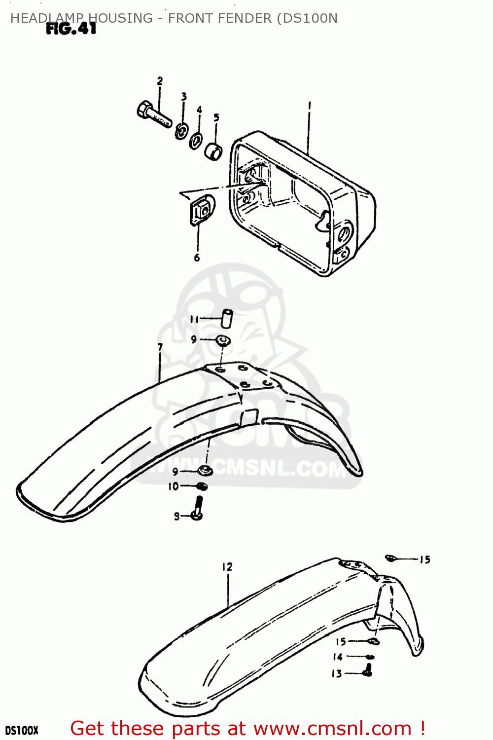 HEADLAMP HOUSING - FRONT FENDER (DS100N DS100 1978 (C) USA (E03)