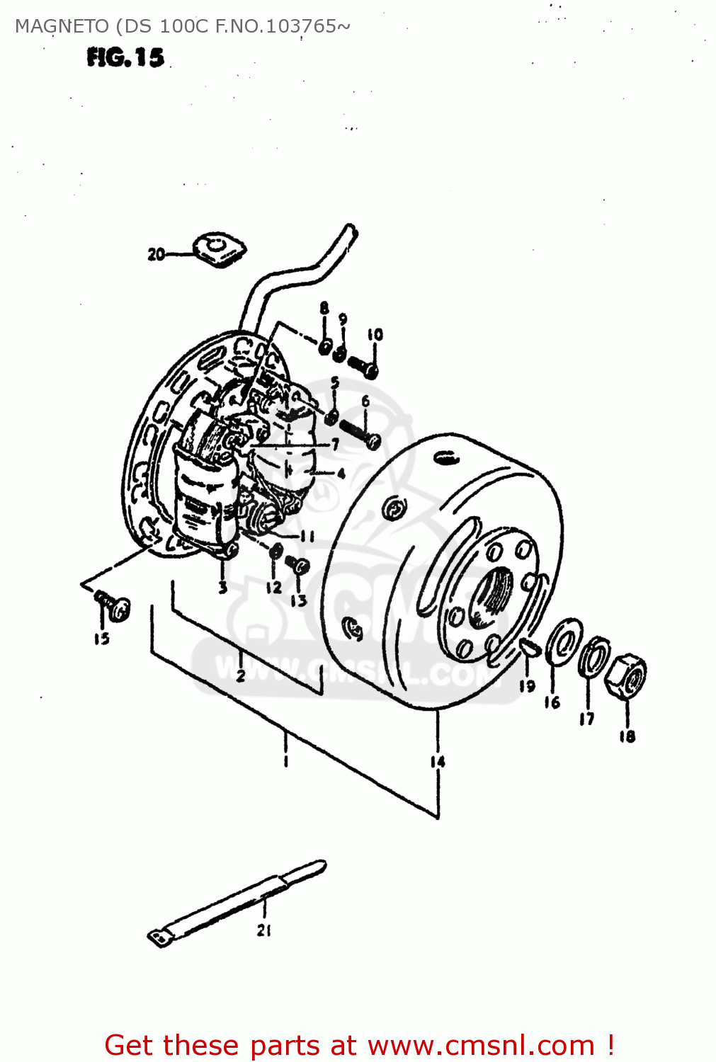 MAGNETO (DS 100C F.NO.103765~ DS100 1978 (C) USA (E03)