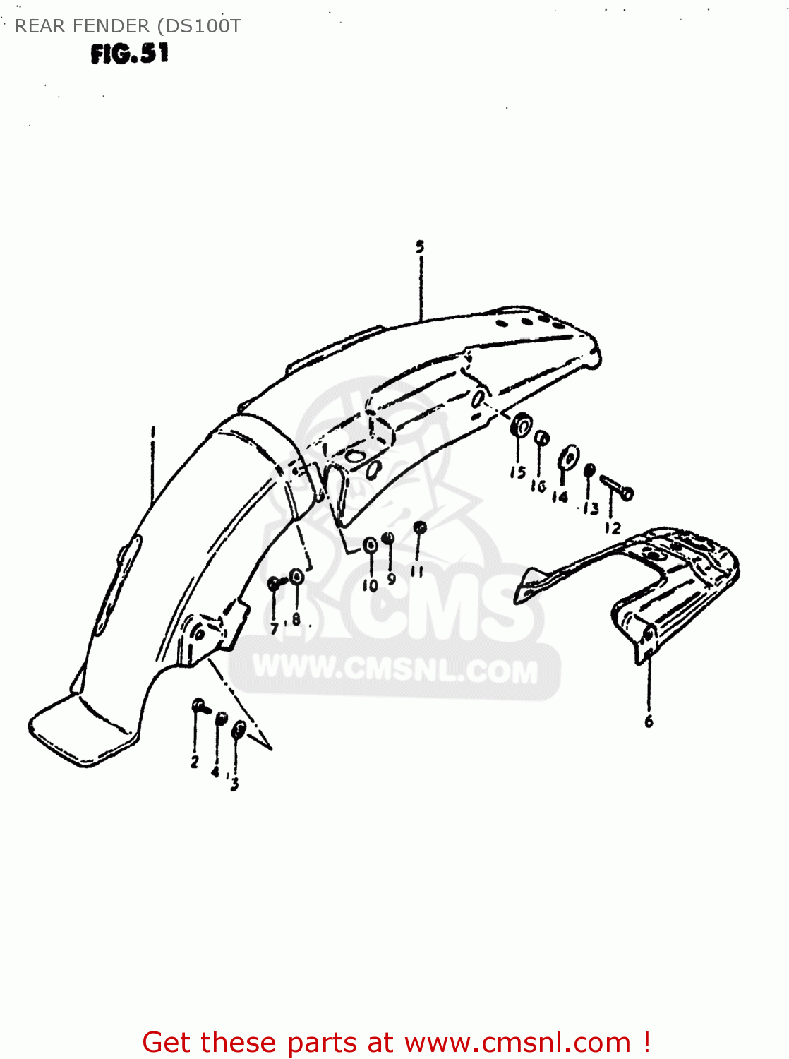 REAR FENDER (DS100T DS100 1978 (C) USA (E03)