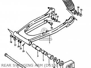 REAR SWINGING ARM (DS100T - DS100 1978 (C) USA (E03)