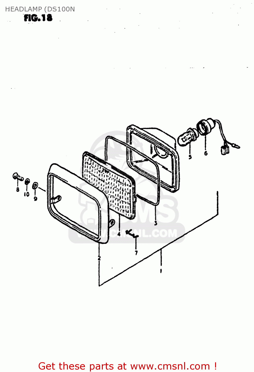 HEADLAMP (DS100N DS100 1979 (N) USA (E03)