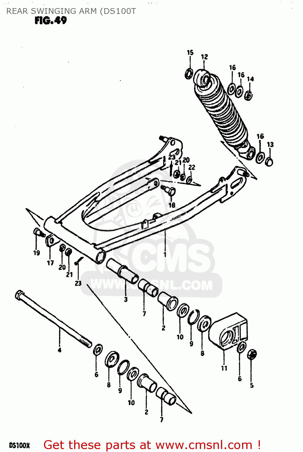 REAR SWINGING ARM (DS100T DS100 1979 (N) USA (E03)
