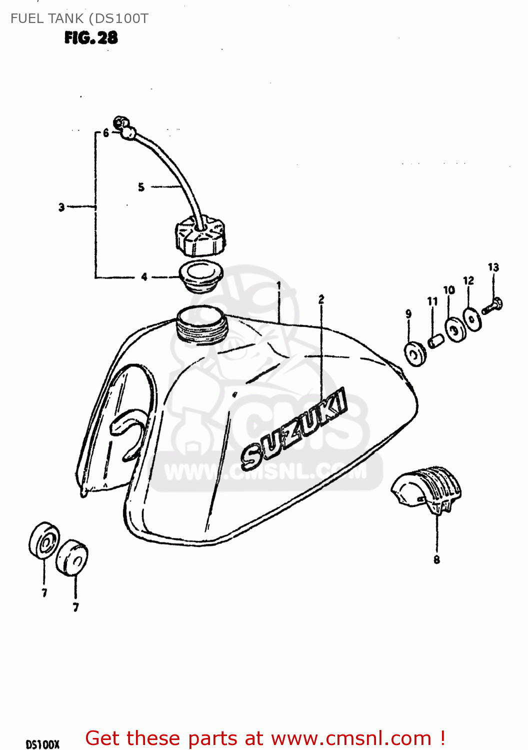 Suzuki DS100 1980 (T) USA (E03) FUEL TANK (DS100T - buy original FUEL ...