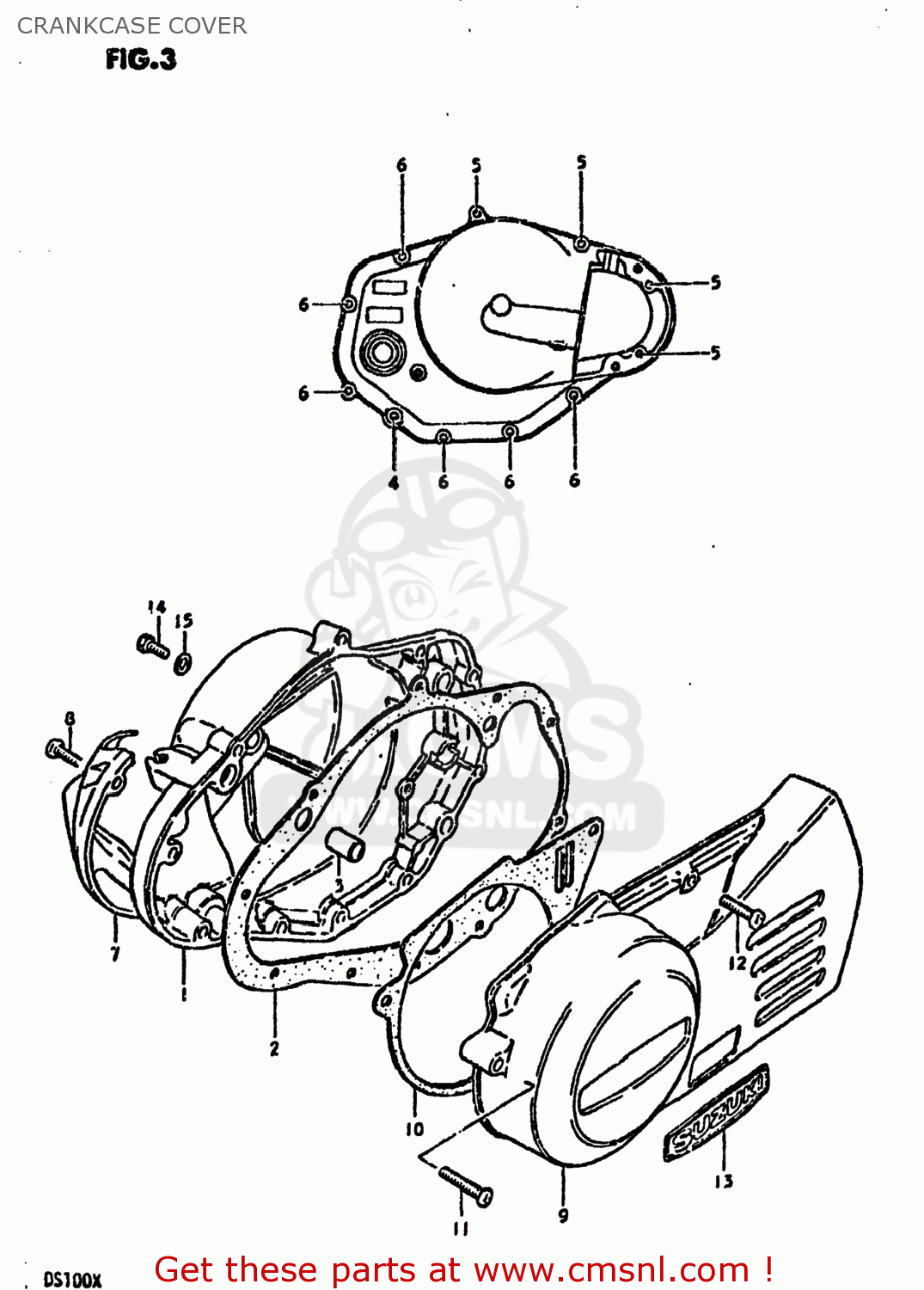 CRANKCASE COVER DS100 1980 (T) USA (E03)