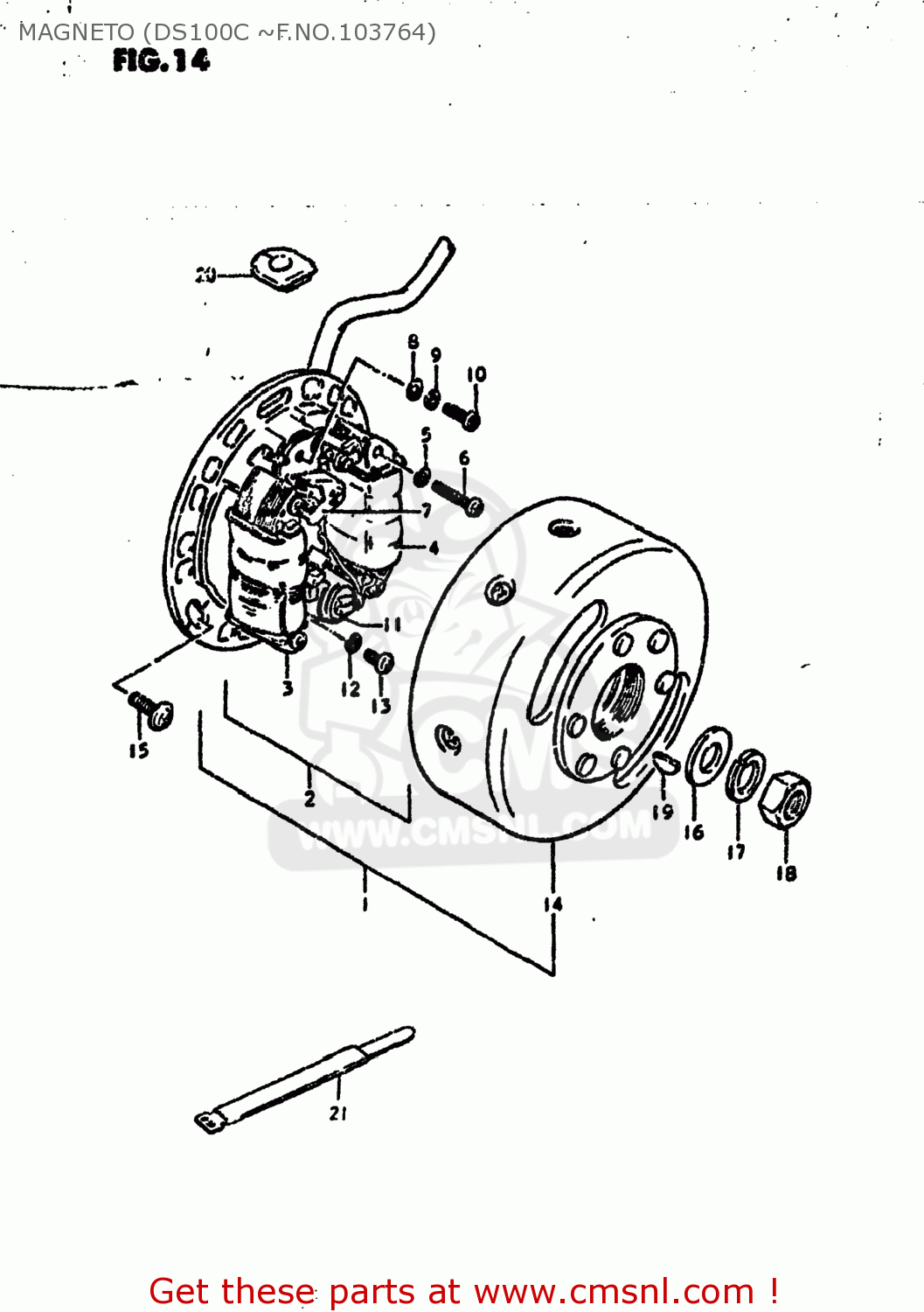 MAGNETO (DS100C ~F.NO.103764) DS100 1980 (T) USA (E03)