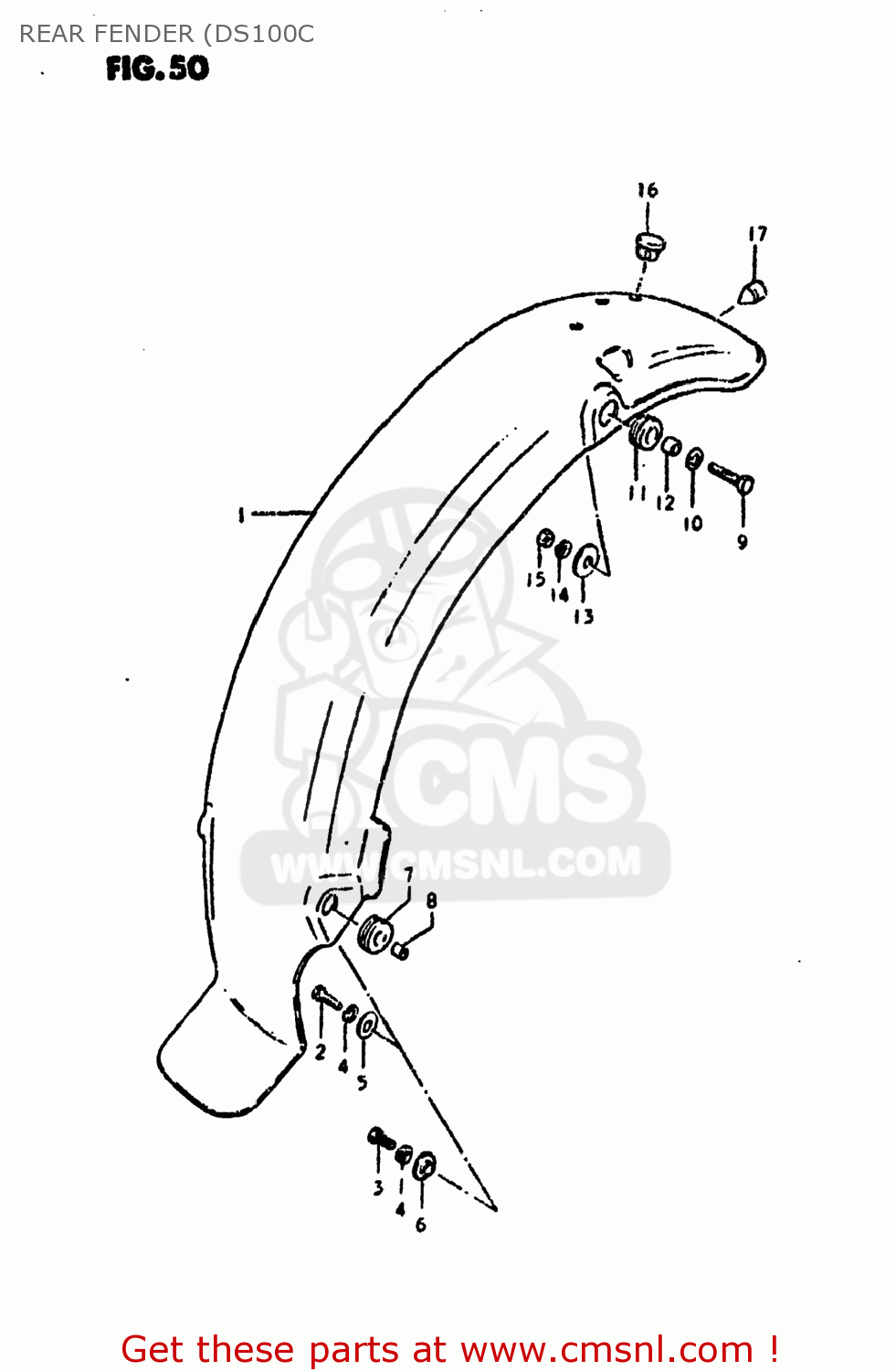 REAR FENDER (DS100C DS100 1980 (T) USA (E03)