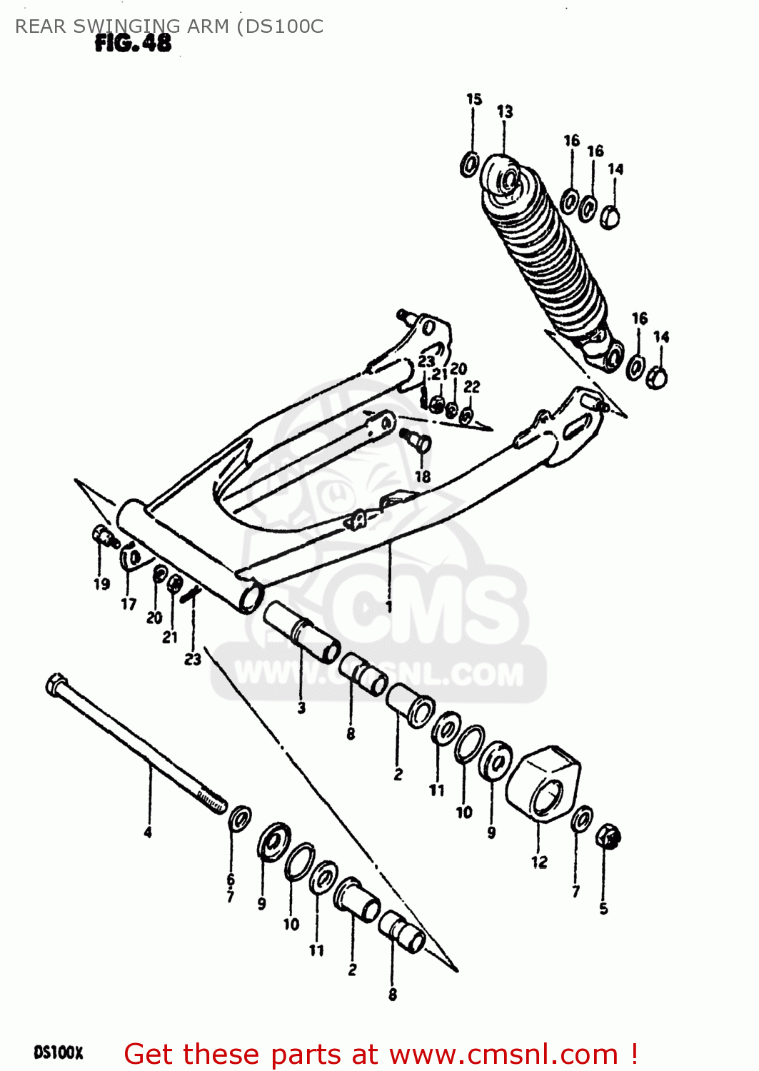 REAR SWINGING ARM (DS100C DS100 1980 (T) USA (E03)