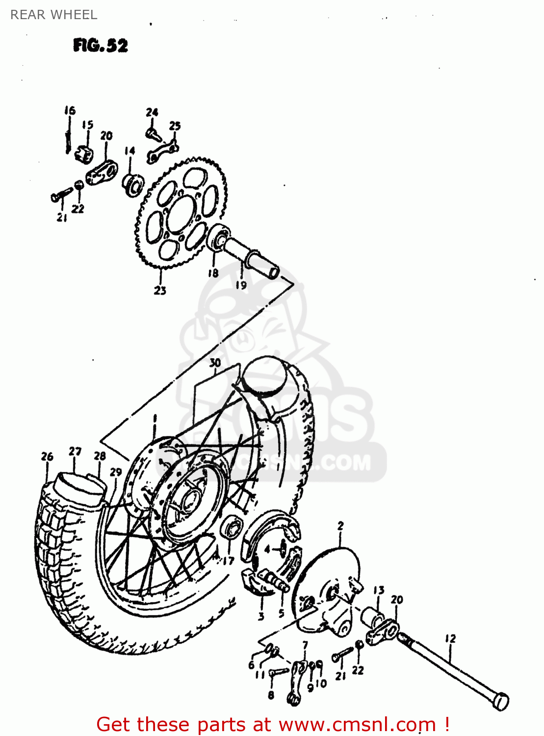 REAR WHEEL DS100 1980 (T) USA (E03)