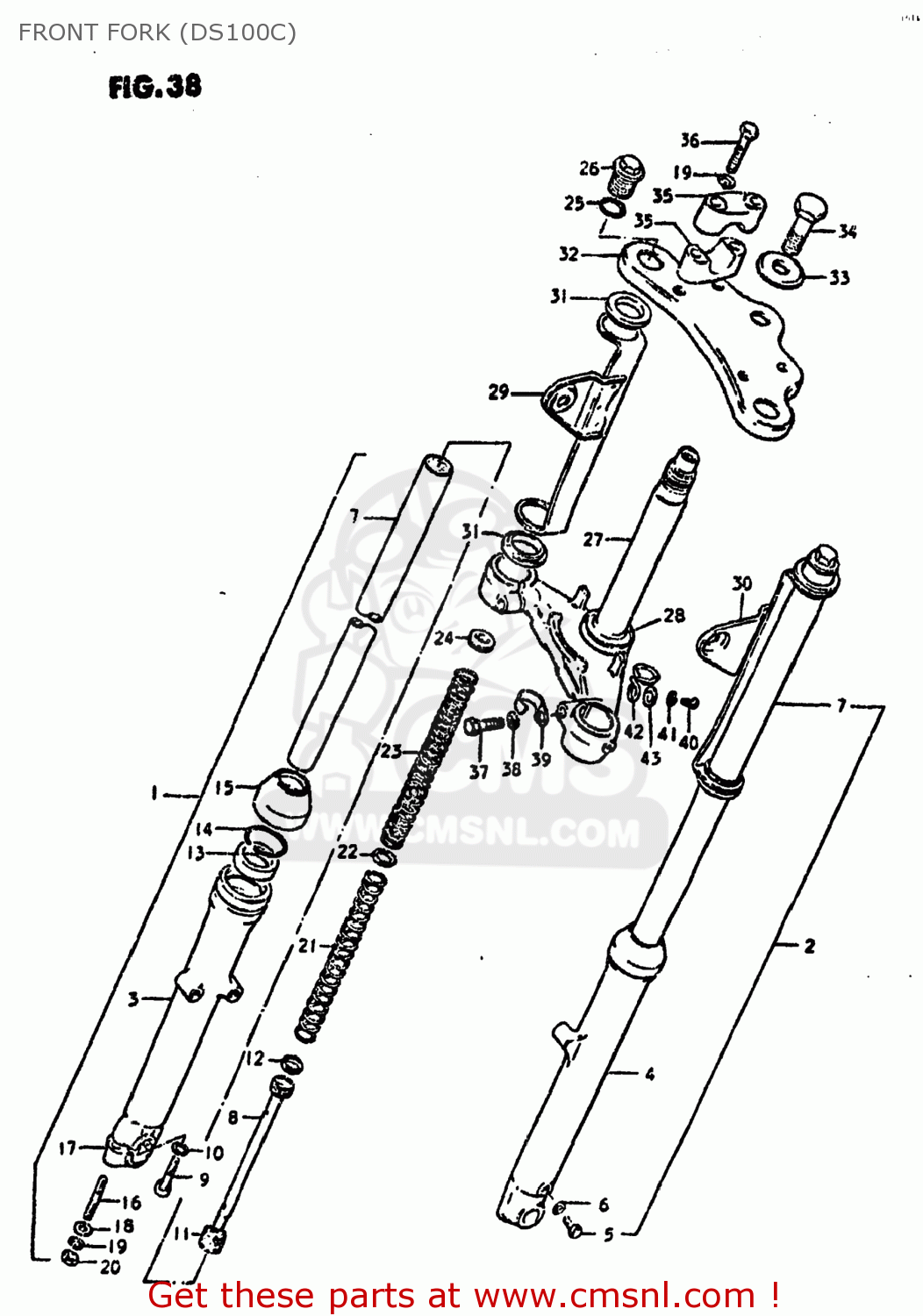 FRONT FORK (DS100C) DS100 1981 (X) USA (E03)